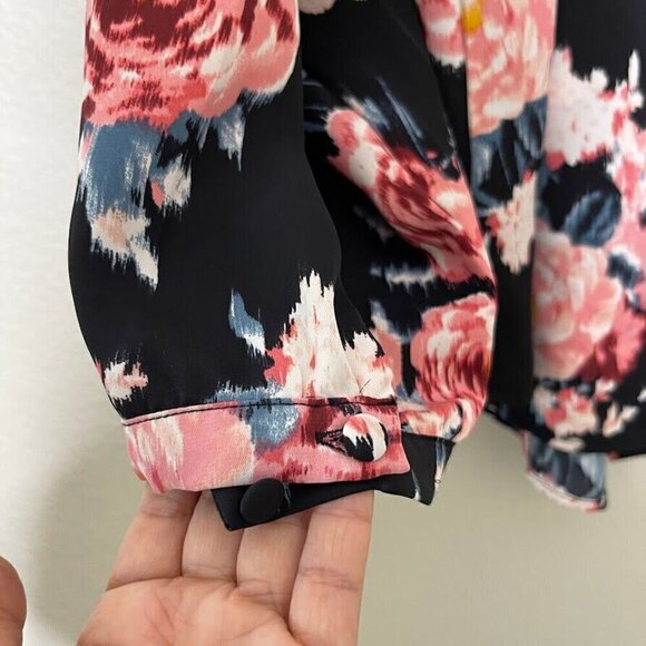 Torrid Black Studio Crepe De Chine Button Front Long Sleeve Blouse Top Size 4x - Picture 6 of 13